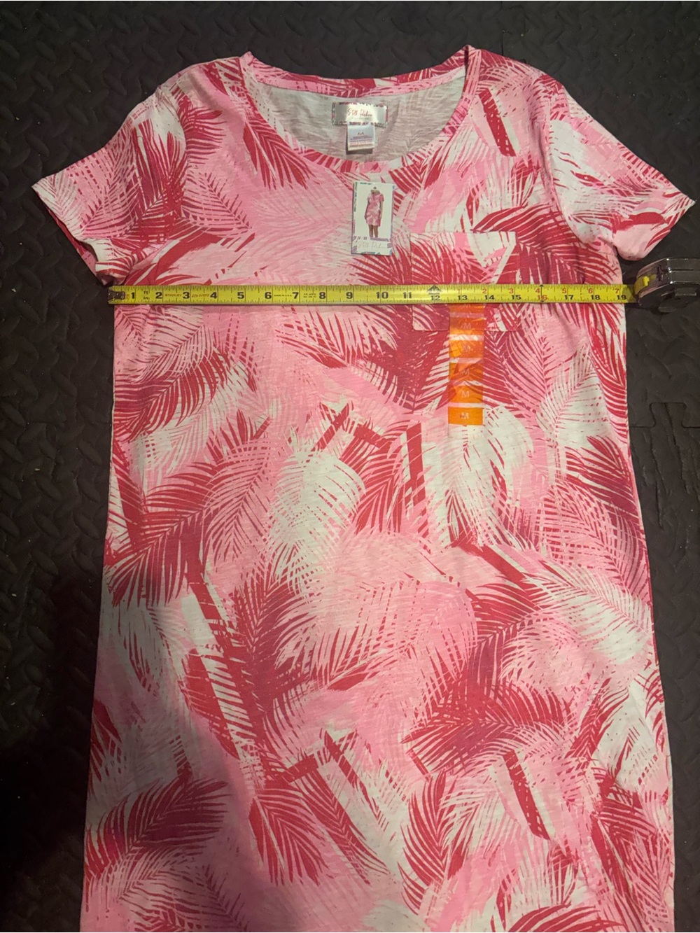 NWT Stella Parker Pink Palm-Print Cotton Beach Cover-Up Dress - Picture 6 of 7